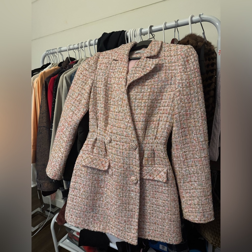 SELF PORTRAIT SIZE SMALL PINK BLAZER DRESS.